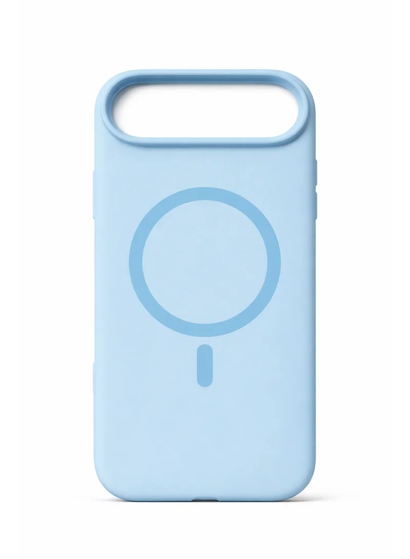 موبكوس جراب Mobcos iPhone 17 Air Sky Blue Elite Ring المصنوع من السيليكون الفاخر والمزود بخاصية الشحن اللاسلكي المغناطيسي | ملمس ناعم كالحرير | حماية فائقة ضد الصدمات بمعايير عسكرية | توافق مغناطيسي قوي | غطاء أنيق وفاخر